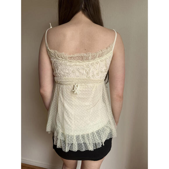 Puff Sleeve Polka Dot Ruffle Cami Top main image 0